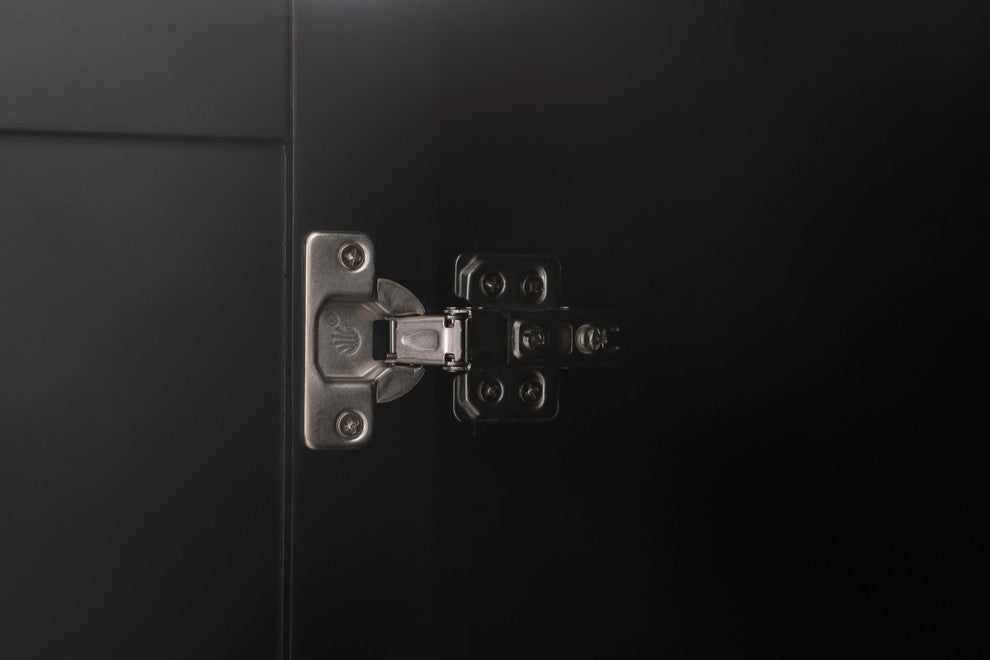 20" Wide Bathroom Linen Storage Freestanding Cabinet, Black