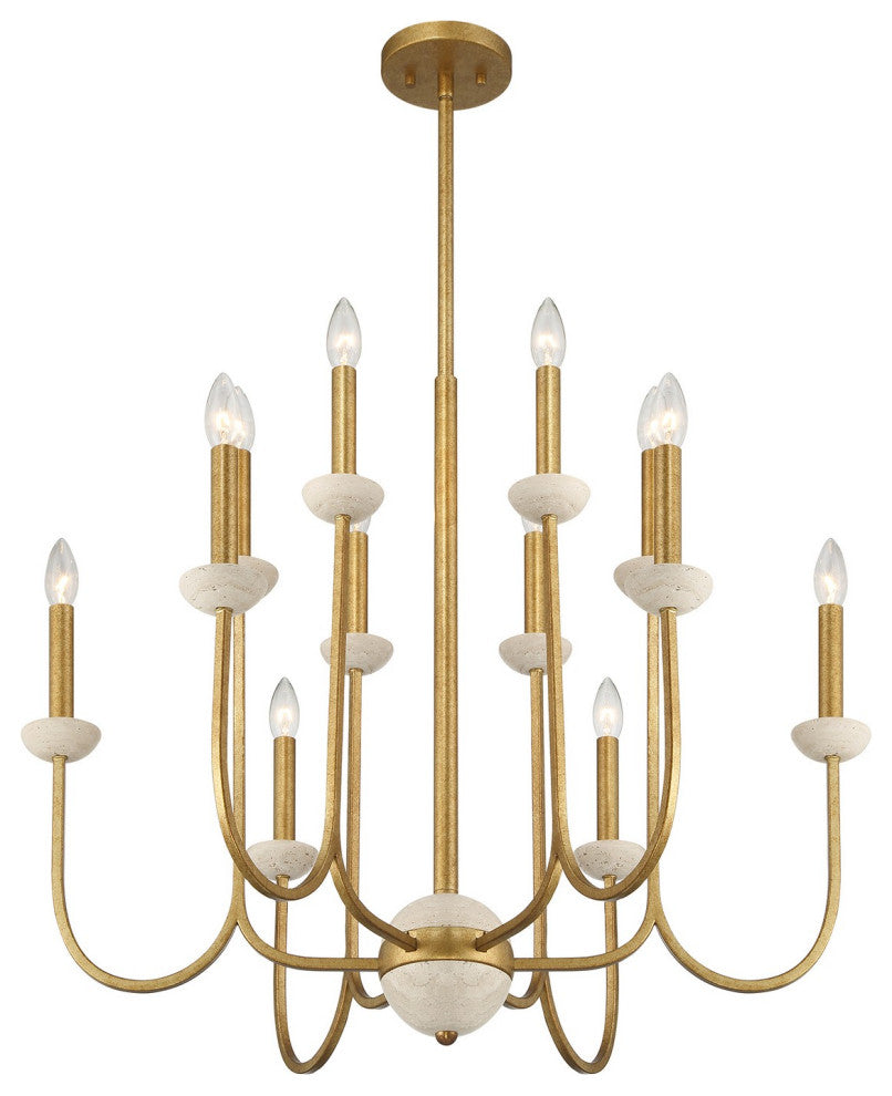 Oakhurst 12-Light Chandelier, Antique Gold