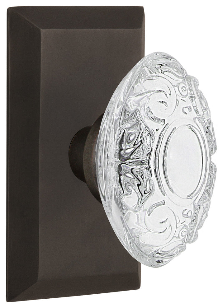 Studio Plate Single Dummy Crystal Victorian Knob, Oil-Rubbed Bronze, STUCVI