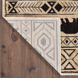 Wilder Southwest Lodge Ivory/Black Area Rug, 9'10"x12'10"