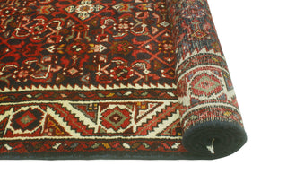 Fine Vintage Distressed Adnan Navy/Red Runner, 3'6 x 10'1