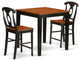 3 Pc Counter Height Dining Set, Table, 2 Counter Height Stool, Black & Cherry
