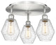 Cindyrella-3 Light 18" Flush Mount-Satin Nickel, Seedy Glass Shade