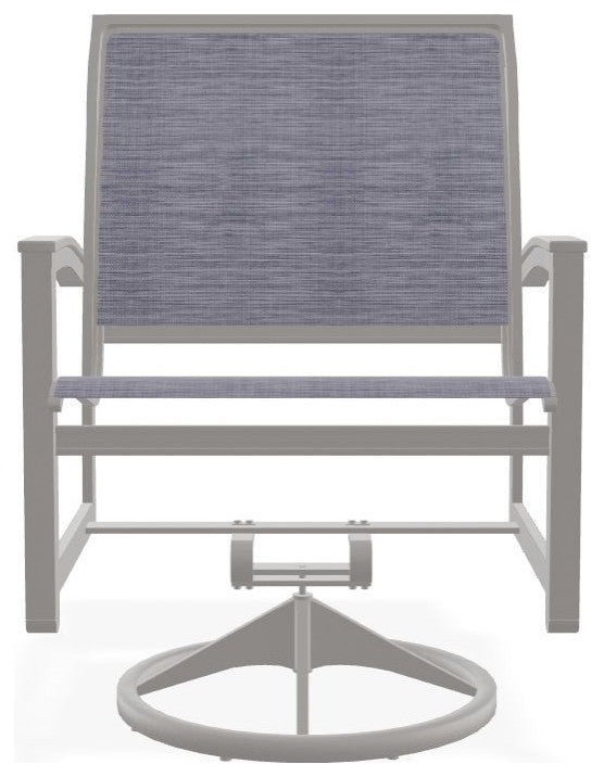 Bazza Sling Outdoor Swivel Rocker, Brooks/Warm Gray