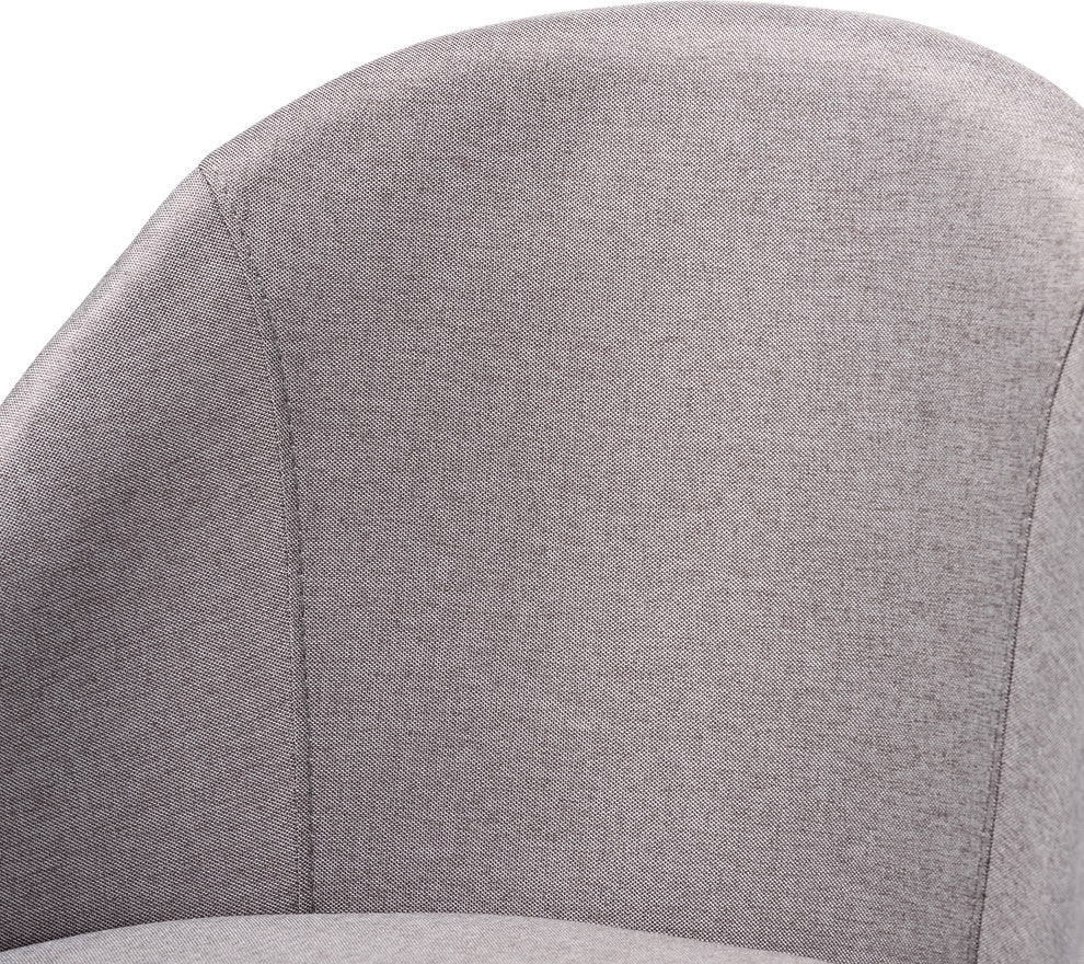 Aubree Gray Upholstered Walnut-Finished Wood Swivel Counter Stool Set of 2