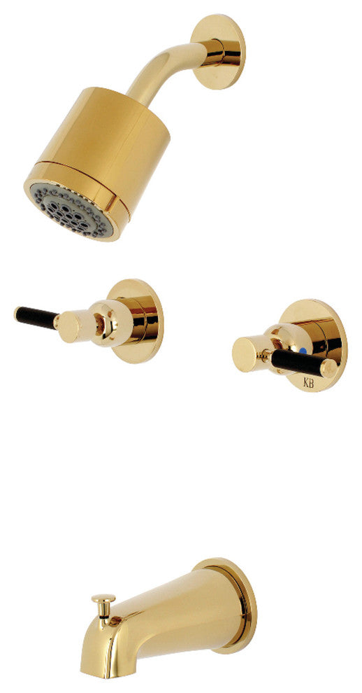 Kingston Brass Two-Handle Tub and Shower Faucet, Polished Brass