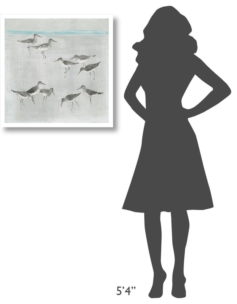 "Sandpipers Gray" Digital Paper Print by Avery Tillmon, 26"x26"