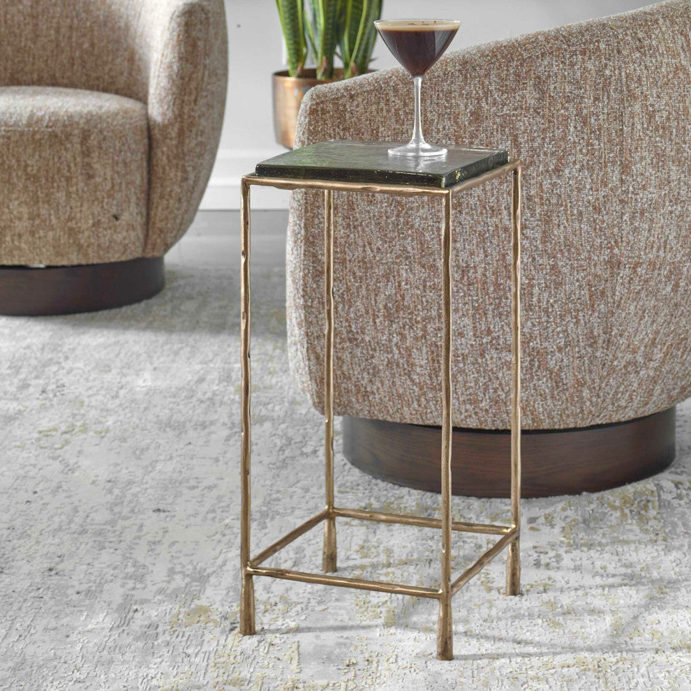 Uttermost Ovard Antiqued Gold Accent Table