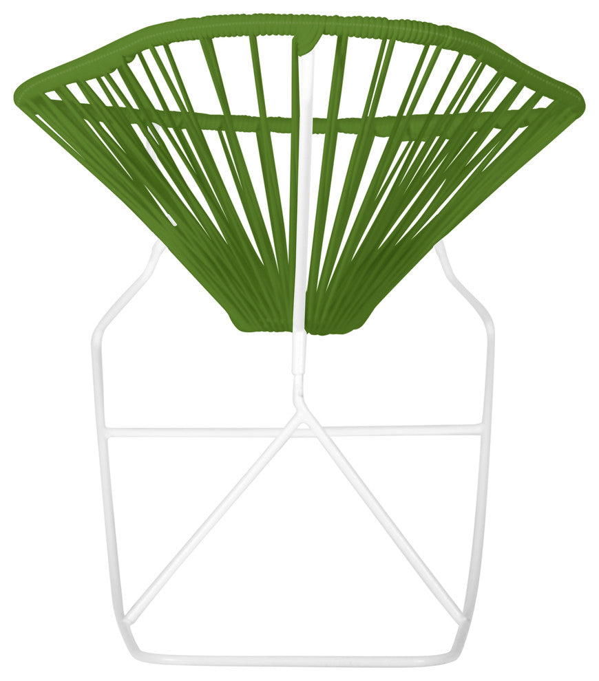 Acapulco Indoor/Outdoor Handmade Rocker, Cactus Weave, White Frame