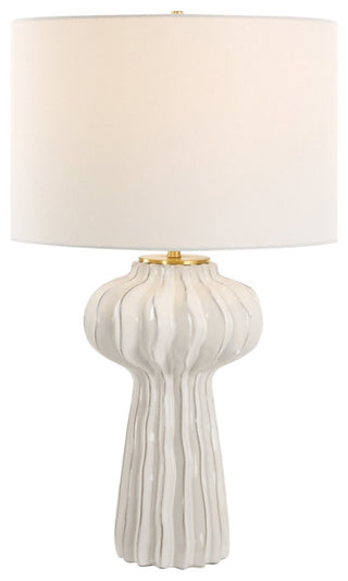 Uttermost Wrenley Ridged White Table Lamp