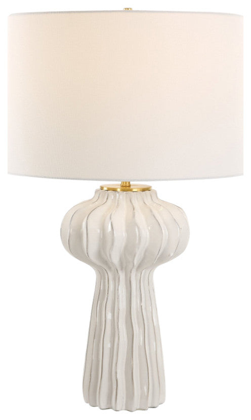 Uttermost Wrenley Ridged White Table Lamp