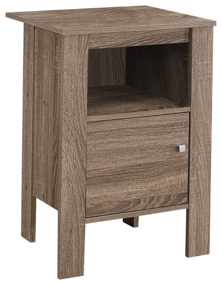 HomeRoots 14" x 17.25" x 24.25" Dark Taupe Particle Board Storage Accent Table