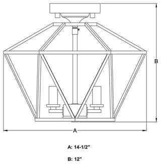 Turin 14.5" Semi Flush Ceiling Light Noble Bronze and Natural Brass
