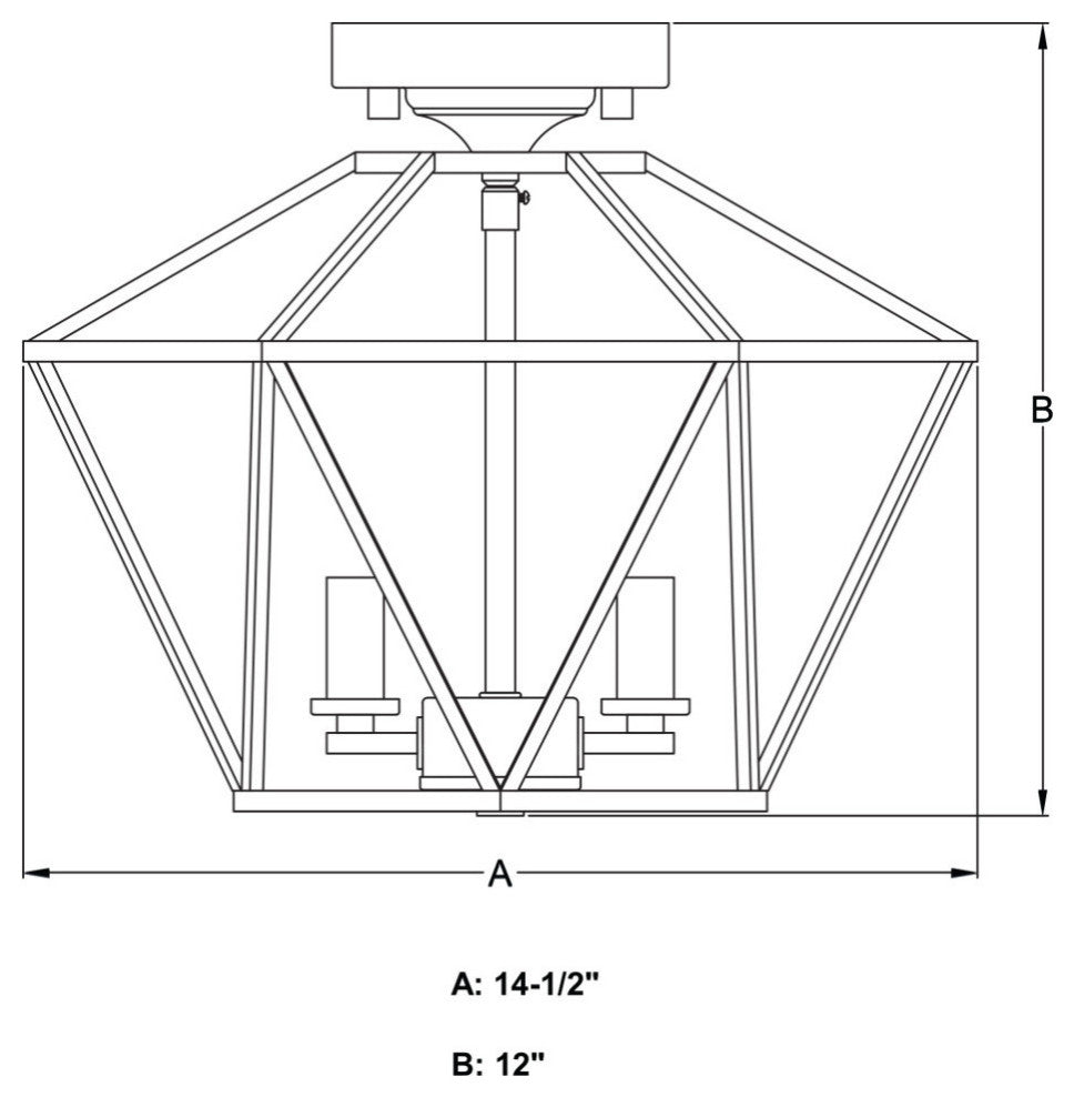 Turin 14.5" Semi Flush Ceiling Light Noble Bronze and Natural Brass
