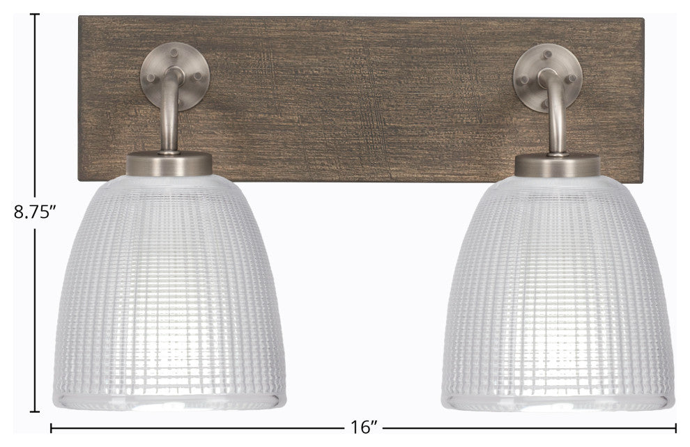 Oxbridge, Bath Bar, Graphite & Painted Distressed Metal, 5" Clear Ribbed