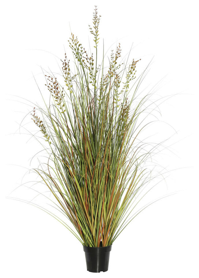 24" Green And Brown Grass In Pot