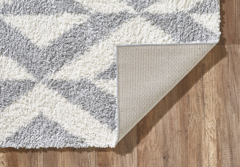 Pax Illusions Moroccan Rug, Light Grey, 2'2" X 7'6" Runner