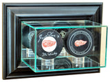 Wall Mounted Double Puck Display Case, Black