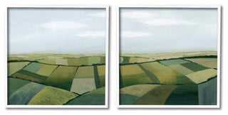 Rolling Hill Farm Crop Landscape Patchwork Grass Fields,24 x 24