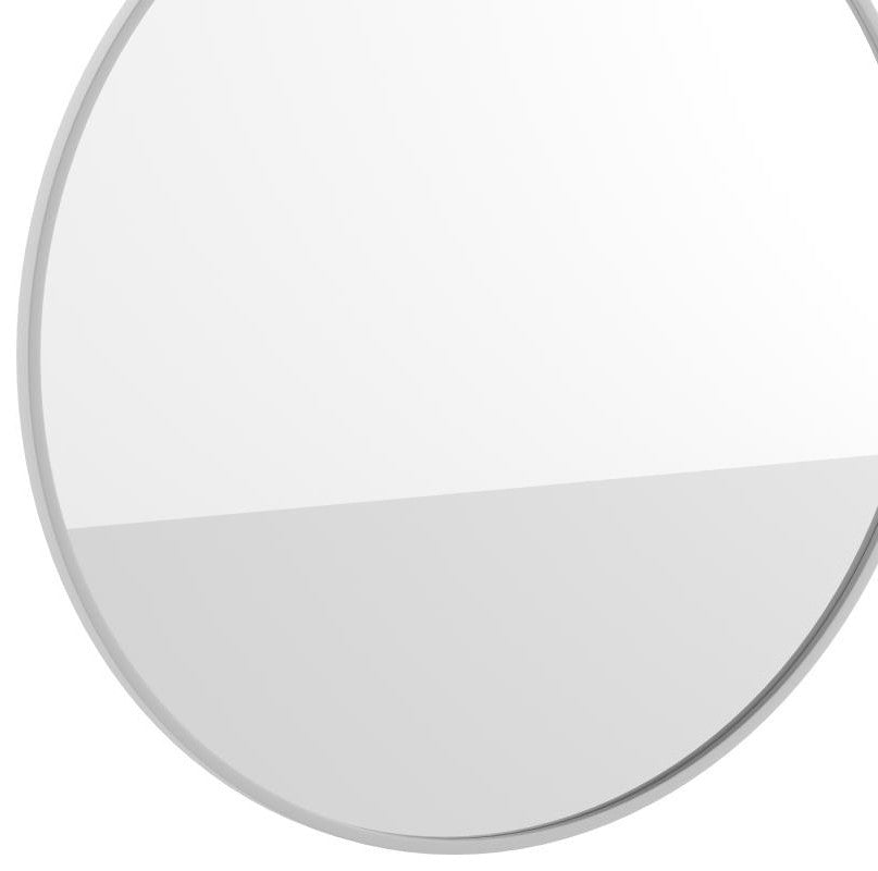 Julianne Round Metal Framed Wall Mirror, Silver, 36"