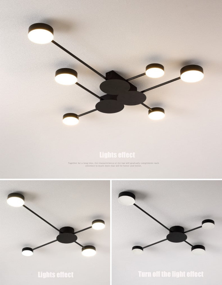 Carouge | Cruciform LED Ceiling Chandelier, Black, 4 Heads