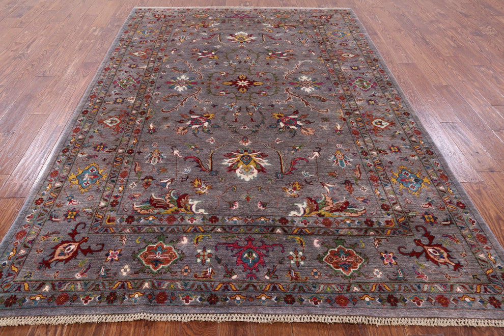 Persian Tabriz Hand-Knotted Wool Rug 6' 9" X 9' 8" Q7521