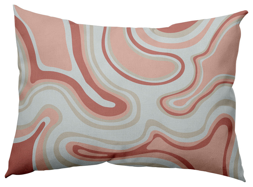 Agate Decorative Indoor/Outdoor Pillow, Rusty Mauve, 14"x20"