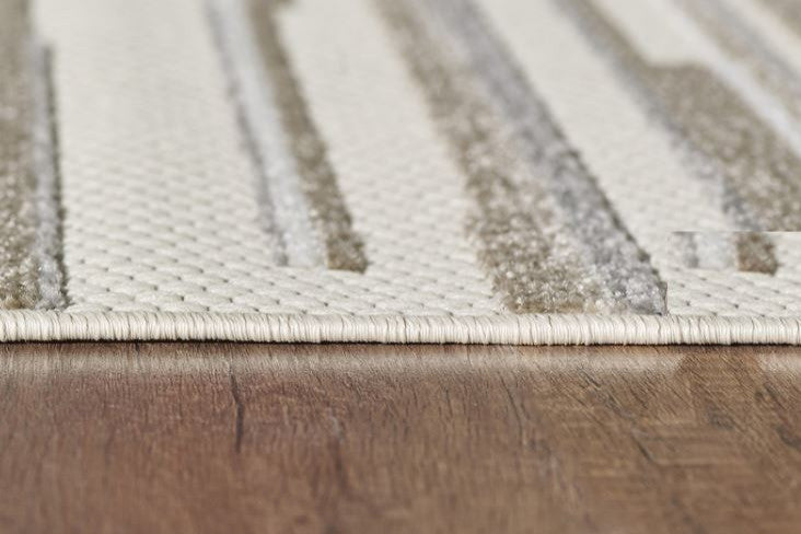5"x7" Gray Abstract Striped Indoor Outdoor Area Rug