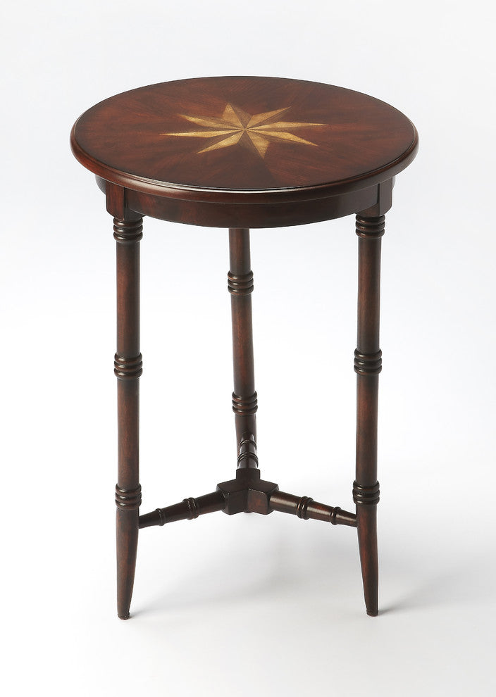 Isla Olive Ash Burl Accent Table, Dark Brown
