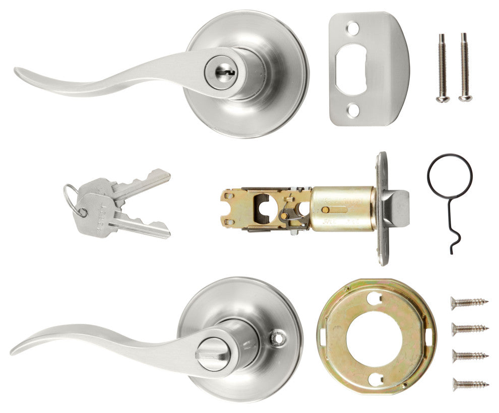 Delaney Hardware Callan Bennett Keyed Entry Lever Set, Satin Nickel