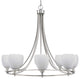 Paramount 8-Light Chandelier, Brushed Nickel, 5" White Linen Glass