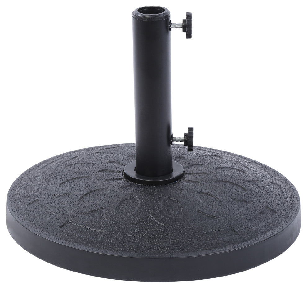 WestinTrends Round Resin Patio Umbrella Base w/ Decorative Pattern, Black