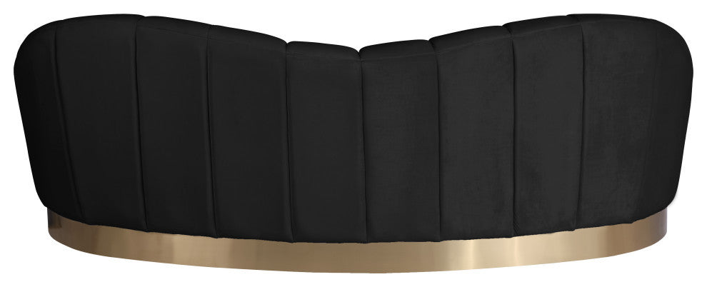 Shelly Velvet Upholstered Sofa, Black