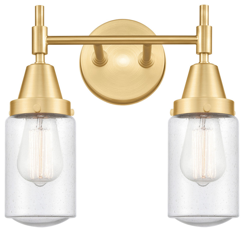 Innovations 447-2W-SG-G314 2-Light Bath Vanity Light, Satin Gold