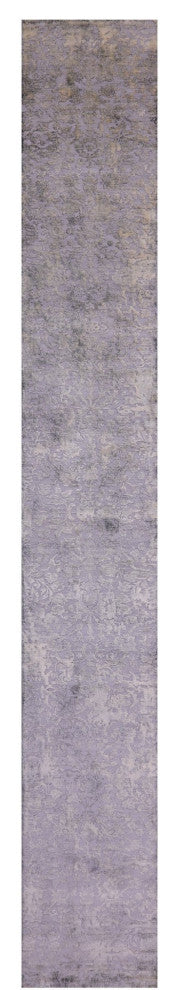 Wool and Silk Handmade Modern Runner Rug 2' 6" X 17' 8" Q11781