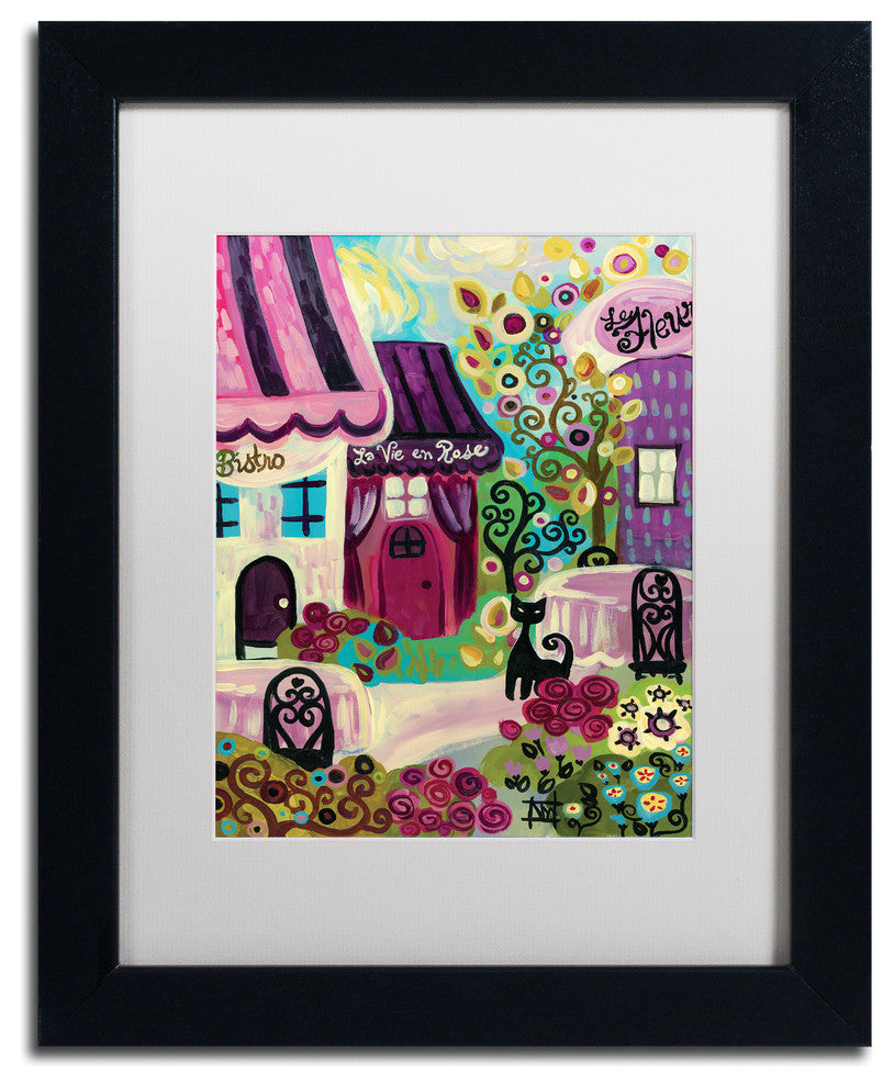 Natasha Wescoat 'La Vie En Rose' Art, Black Frame, White Mat, 11x14