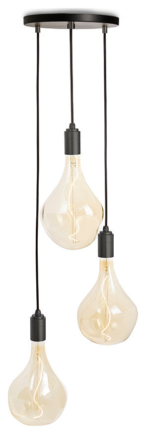 Small Canopy Black, Graphite Grip With 3 Graphite Pendants & 3 Voronoi II