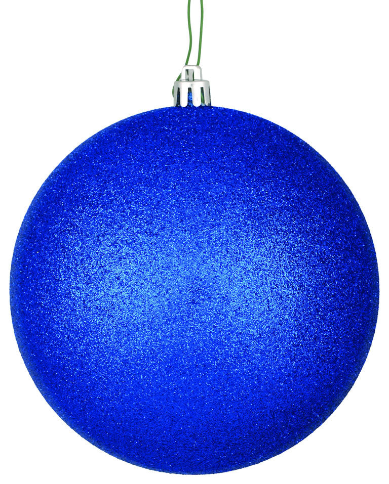 Vickerman 4.75" Midnight Blue Glitter Ball Ornament, 4 per Bag