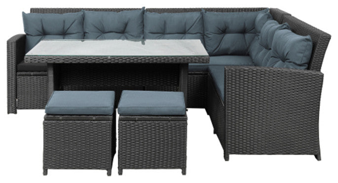 6 Piece Pool Furniture Set Outdoor Sectional Sofa Outdoor Patio Set