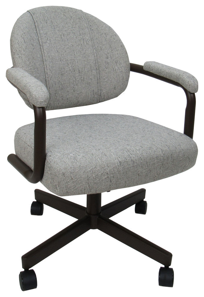 M-70 Caster Swivel Tilt Kitchen Chair with Wheels, Hemsath Slate - Brown