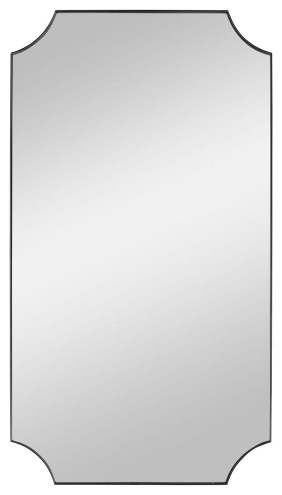 Uttermost Lennox Black Scalloped Corner Mirror