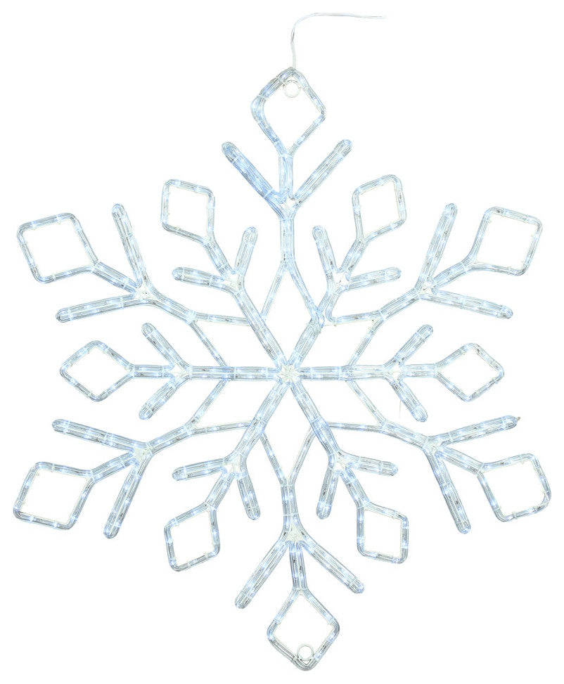 Vickerman x176160T 60" Pure White LED Diamond Twinkle Ropelight Snowflake