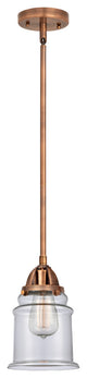Canton Mini Pendant, Antique Copper, Clear, Clear