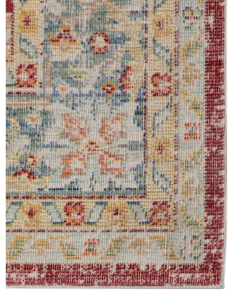 Ceniscia Haven Vintage Polyester Area Rug, Red, 2'6"x8'