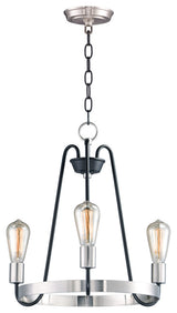 Maxim 11733 Haven 3 Light 18-1/2"W Mini Chandelier - Black / Satin Nickel