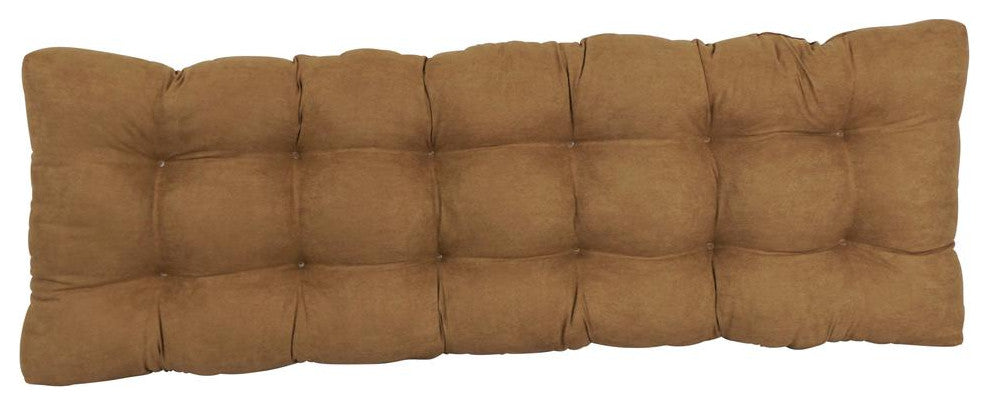 55-inch by 19-inch Tufted Solid Microsuede Bench Cushion