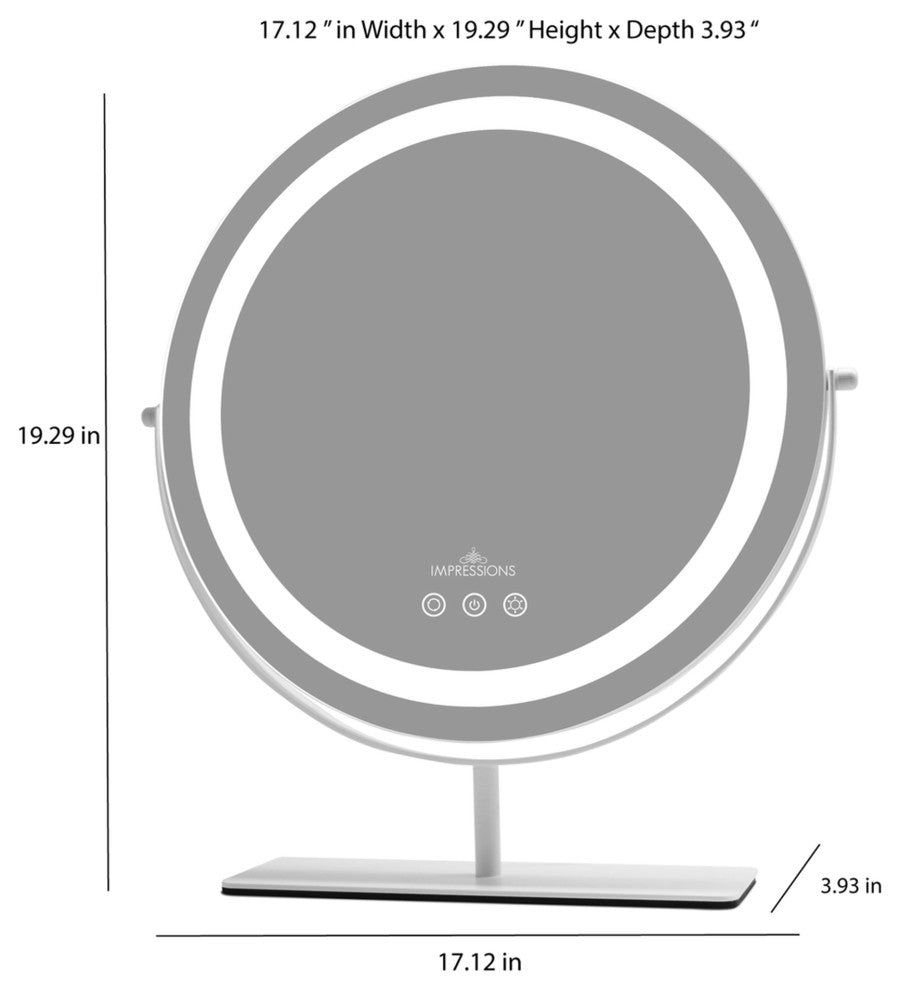 Aura Tri Tone LED Makeup Mirror, White