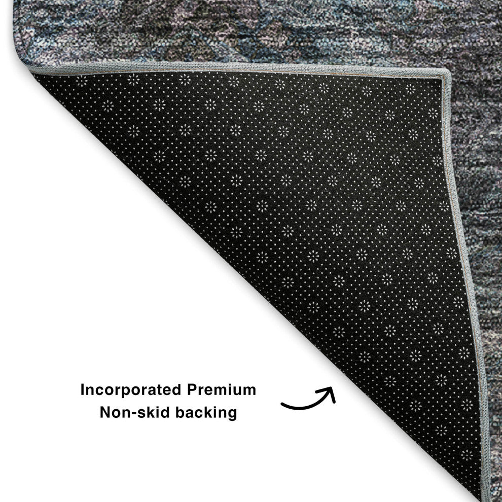 Premium Machine Washable Mayfield AMF590 Blue 2'6" x 3'10" Rug