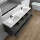 Ashley 84'' Floating Vanity, Acrylic Top, Double Sink, Smoke Oak