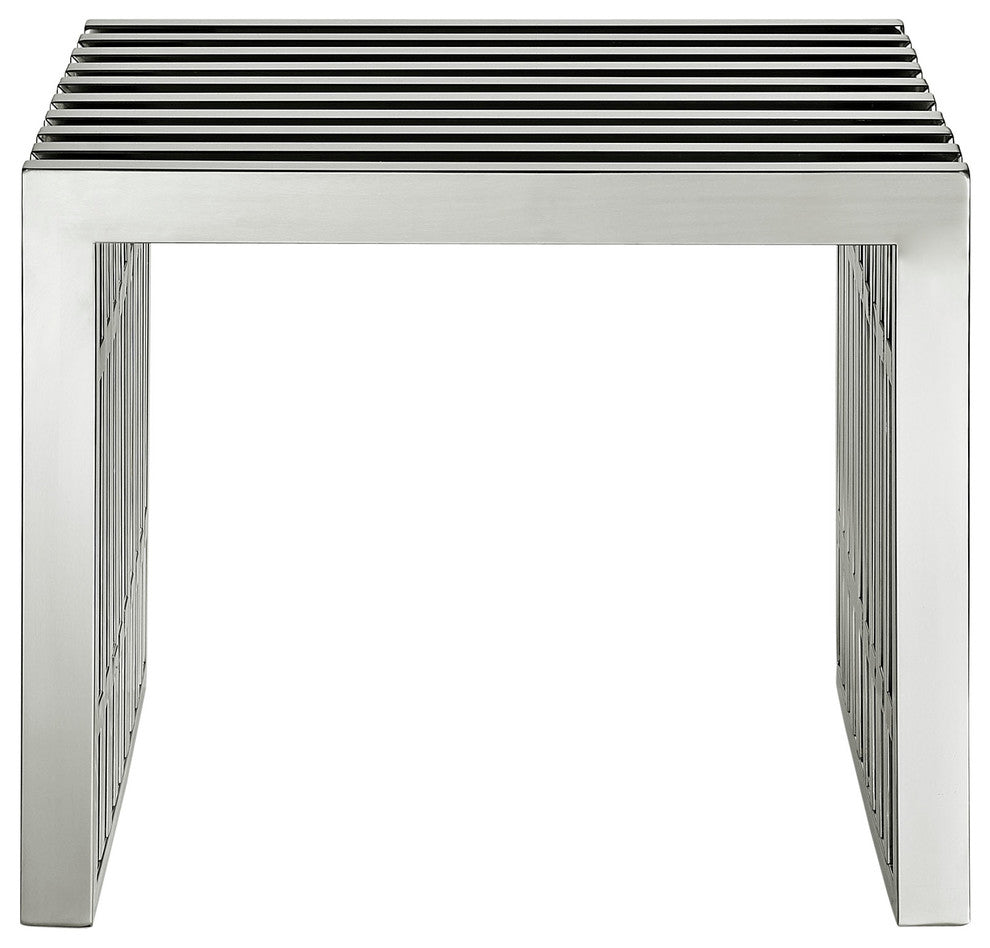 Gridiron Small Stainless Steel Bench, Silver
